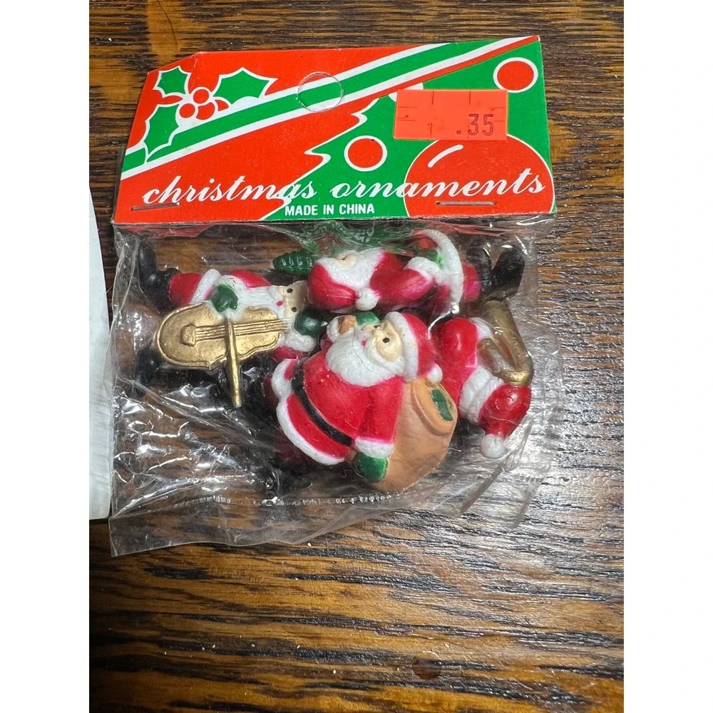 VTG Miniature Santa Claus Figurines Lot Design Miniatures Christmas Ornaments